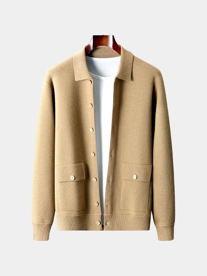 Elías | Chaqueta minimalista en camel y verde