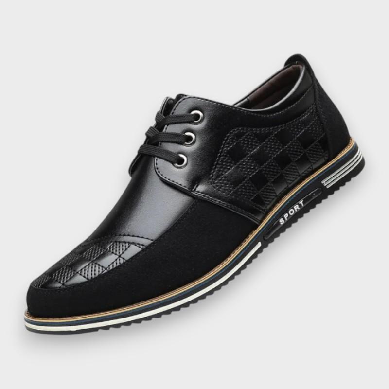 Eloy | Zapatos negros de cordones con paneles texturizados