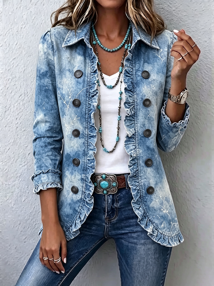 Emilia | Chaqueta boho en degradado botánico