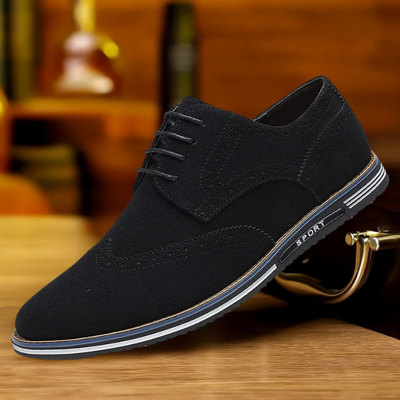 Enrique | Zapatos derby negros efecto ante