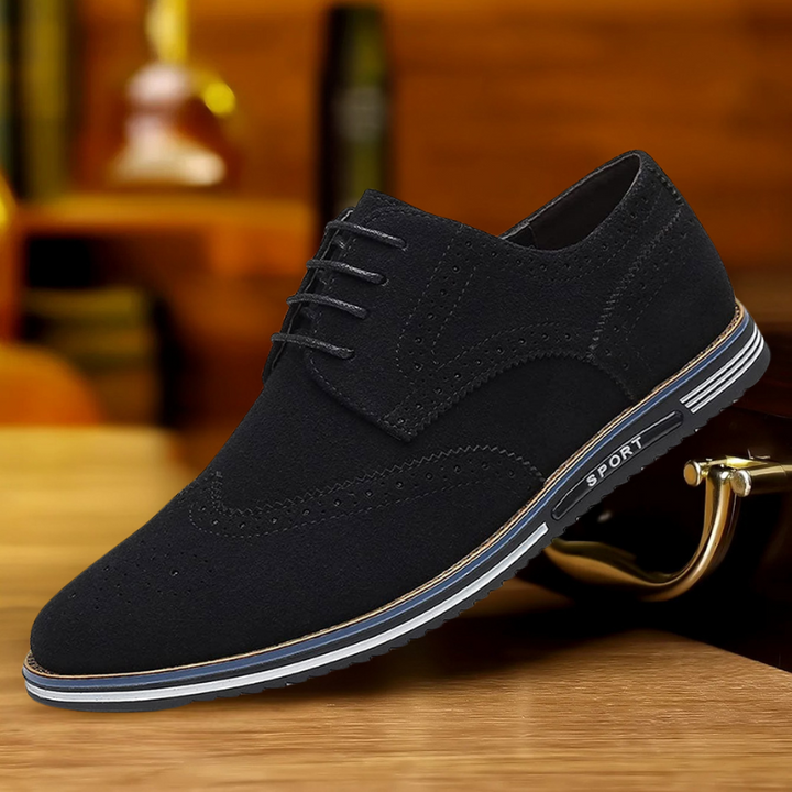 Enrique | Zapatos derby negros efecto ante