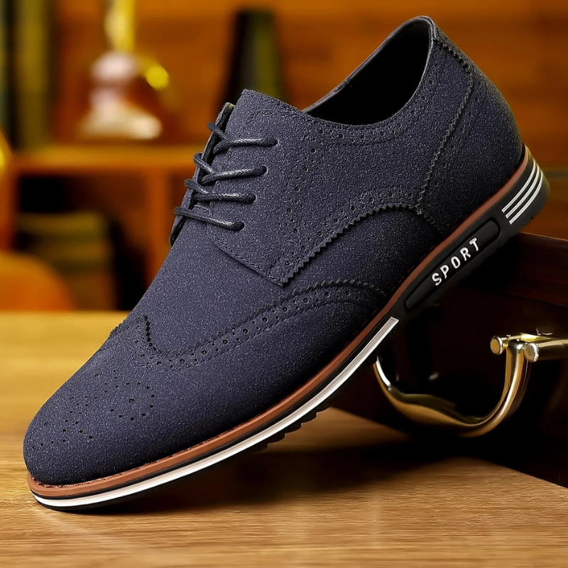 Enrique | Zapatos derby negros efecto ante