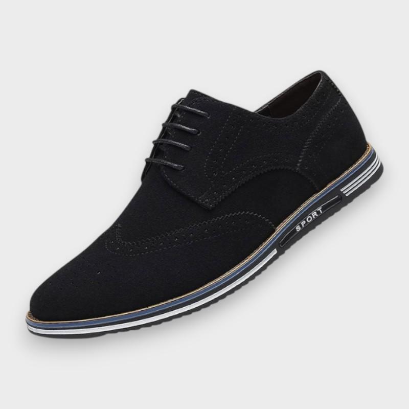 Enrique | Zapatos derby negros efecto ante