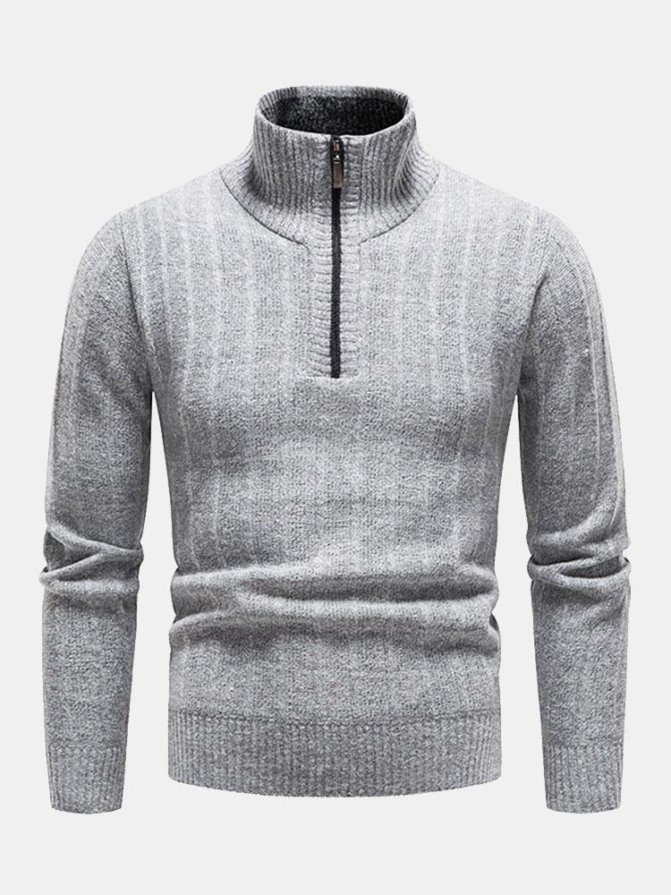 Erasmo | Jersey con textura y cremallera corta