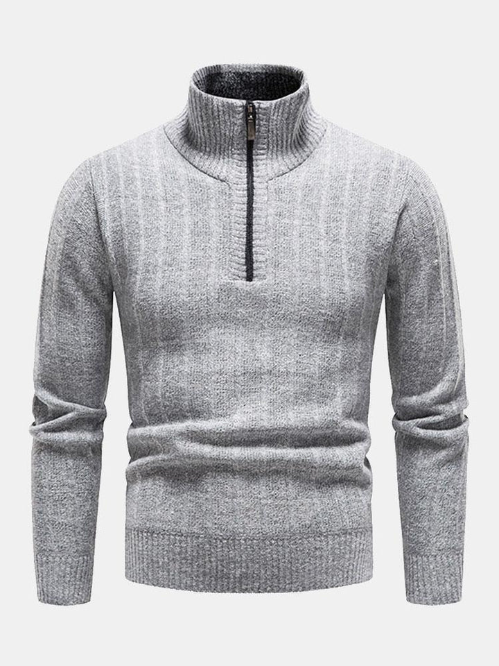 Erasmo | Jersey con textura y cremallera corta