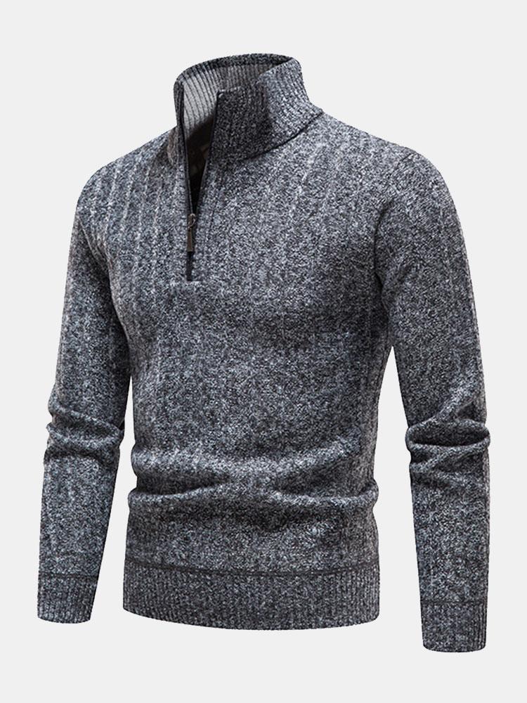 Erasmo | Jersey con textura y cremallera corta