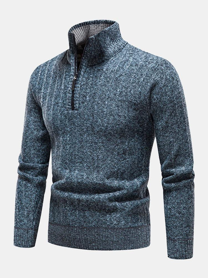 Erasmo | Jersey con textura y cremallera corta