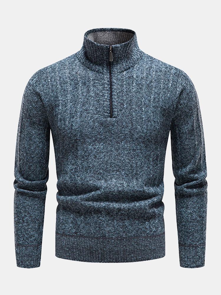 Erasmo | Jersey con textura y cremallera corta