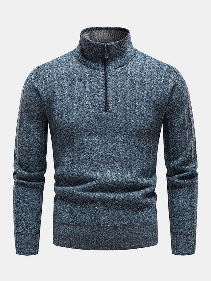 Erasmo | Jersey con textura y cremallera corta