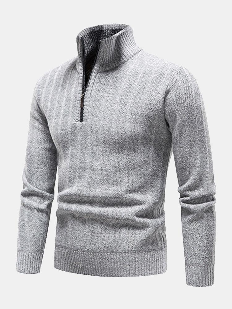 Erasmo | Jersey con textura y cremallera corta