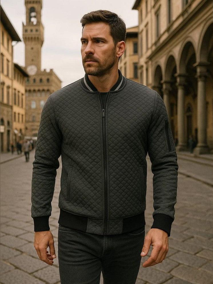 Ernesto | Cazadora bomber azul marino texturizada