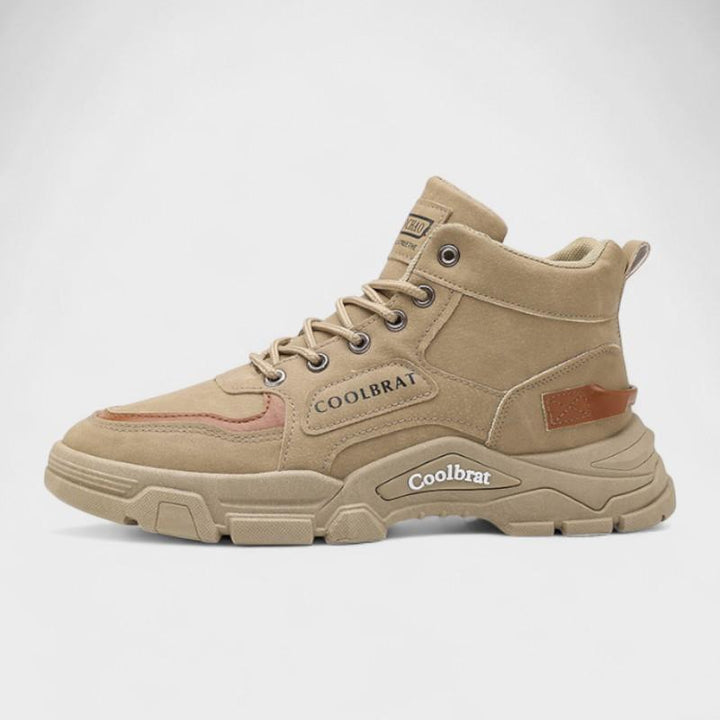 Esteban | Zapatillas de trail beis de caña alta