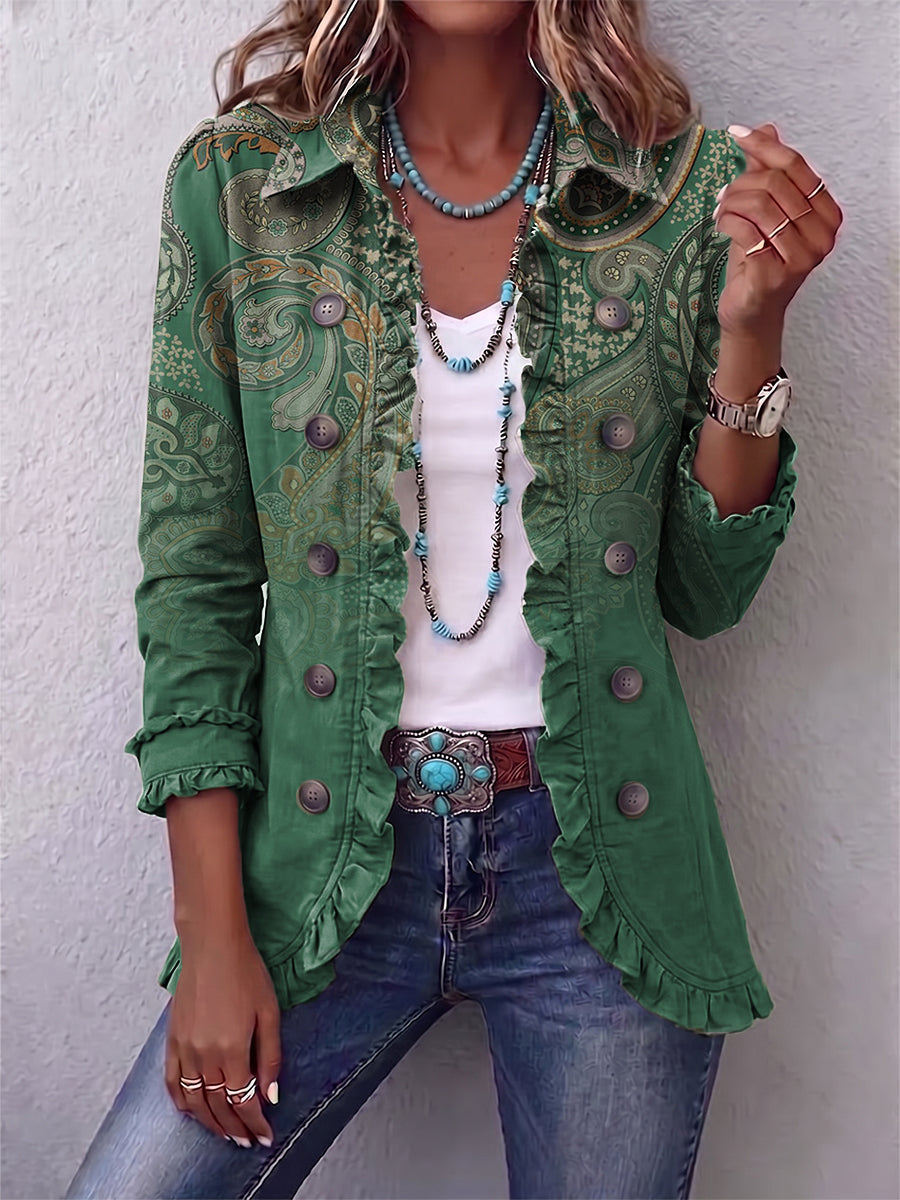 Esther | Chaqueta bohemia paisley con volantes