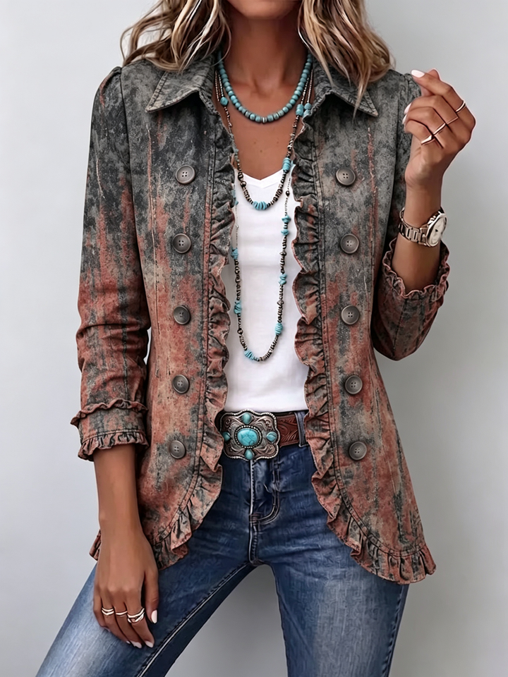 Eva | Chaqueta vintage en degradado con volantes