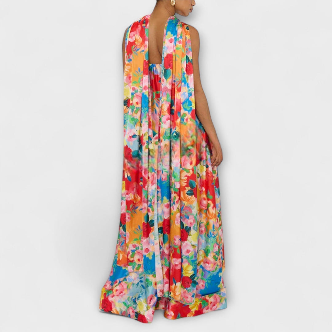 Marina | Vestido maxi floral sin mangas