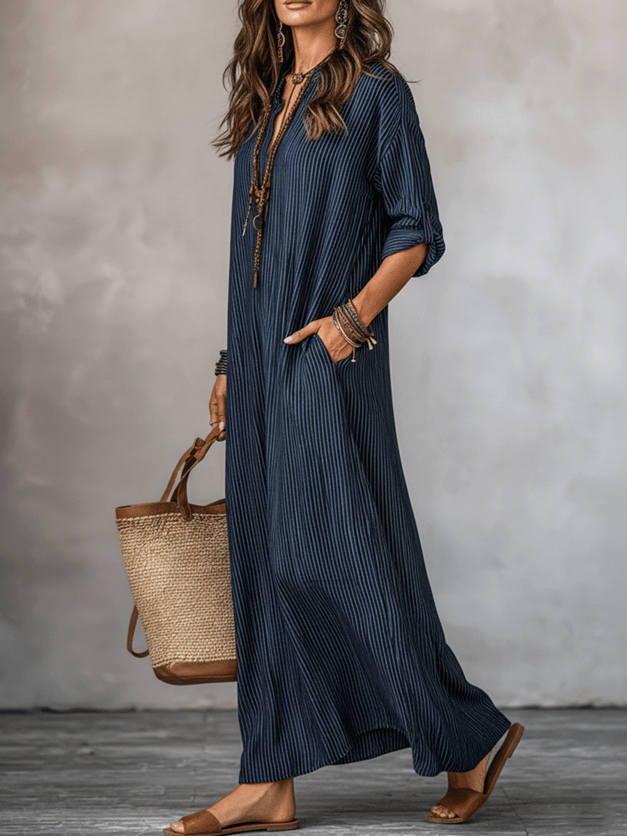 Dafne | Vestido largo en azul índigo