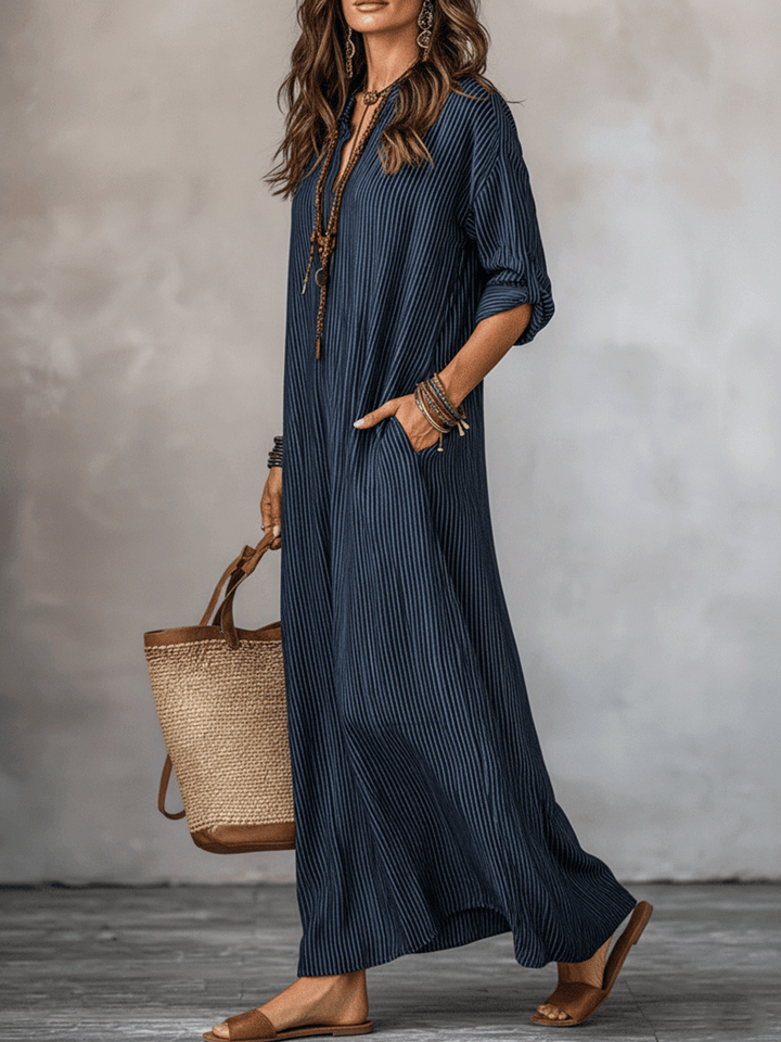 Dafne | Vestido largo en azul índigo