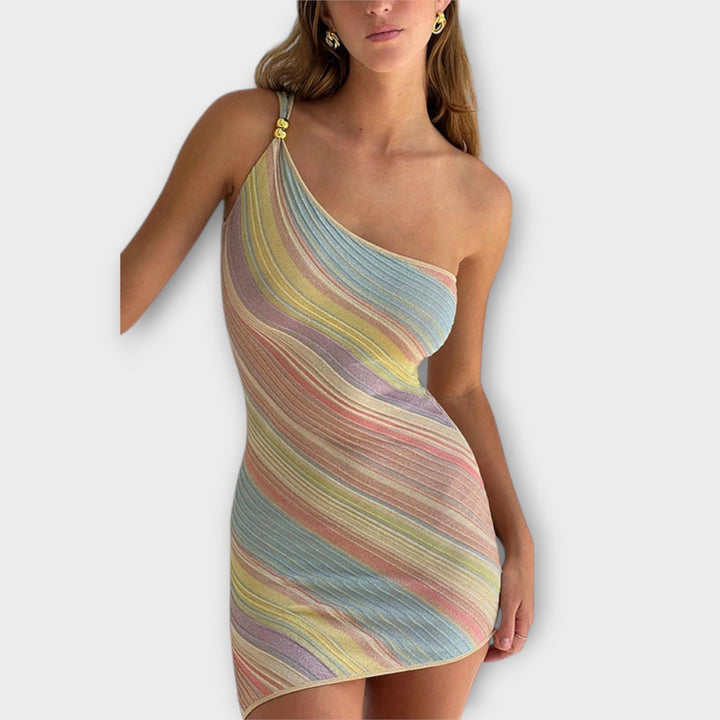Alba | Vestido midi asimétrico de un solo hombro