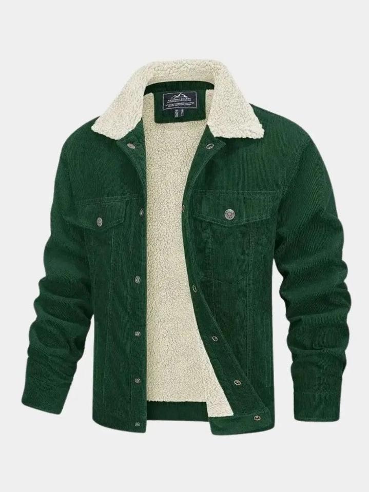 Fabián | Chaqueta verde con forro de borreguito