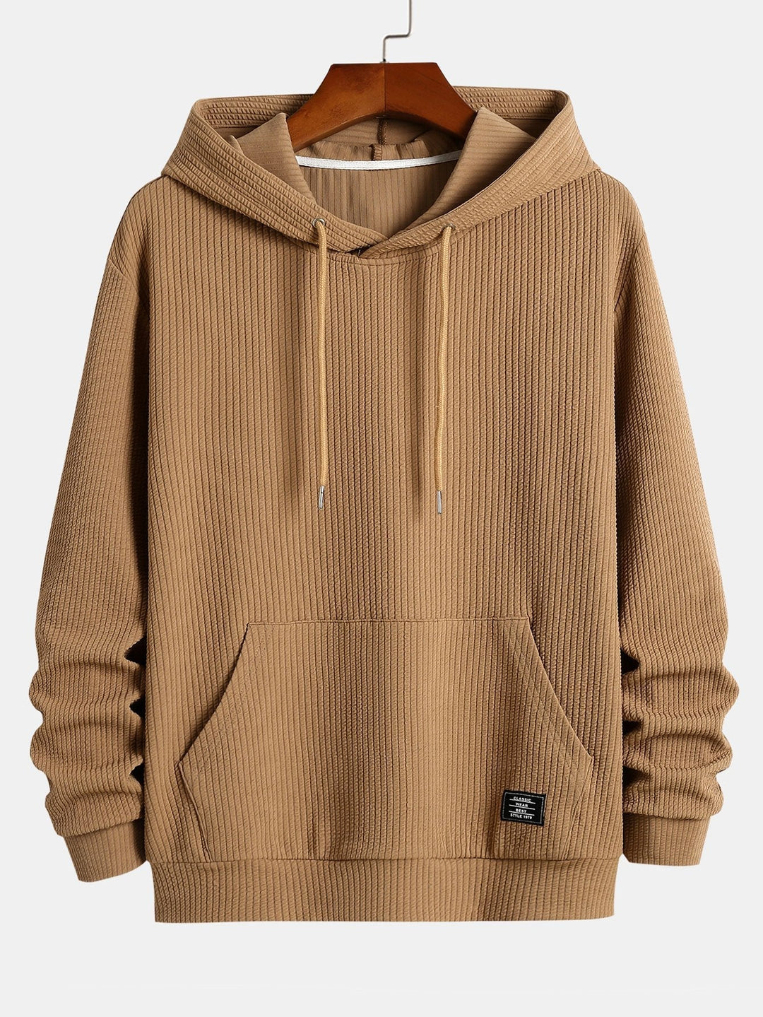 Fabián | Sudadera con capucha básica con textura acanalada
