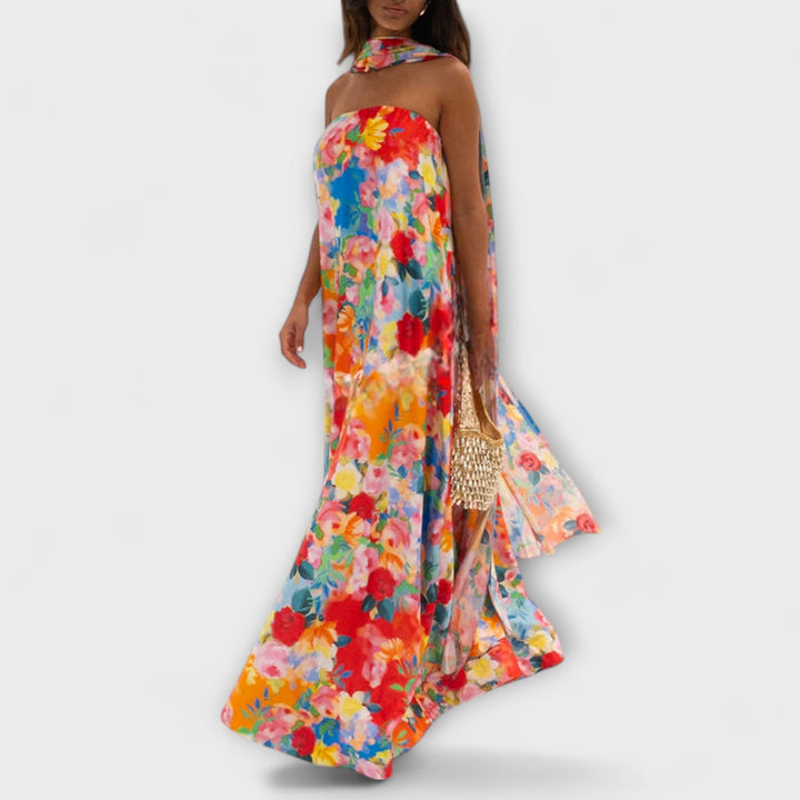 Marina | Vestido maxi floral sin mangas