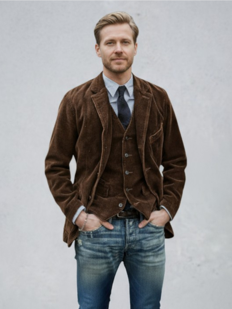Fernando | Chaqueta de pana marrón vintage