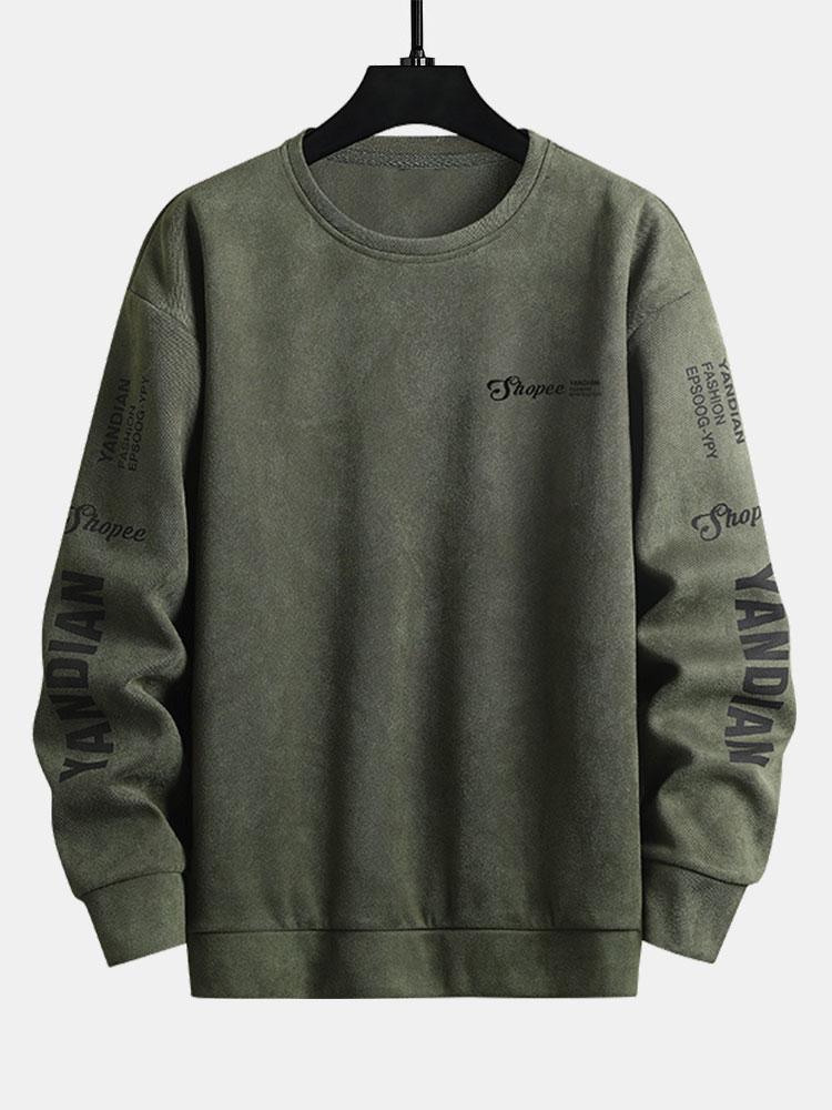 Fidel | Sudadera efecto ante con estampado de texto
