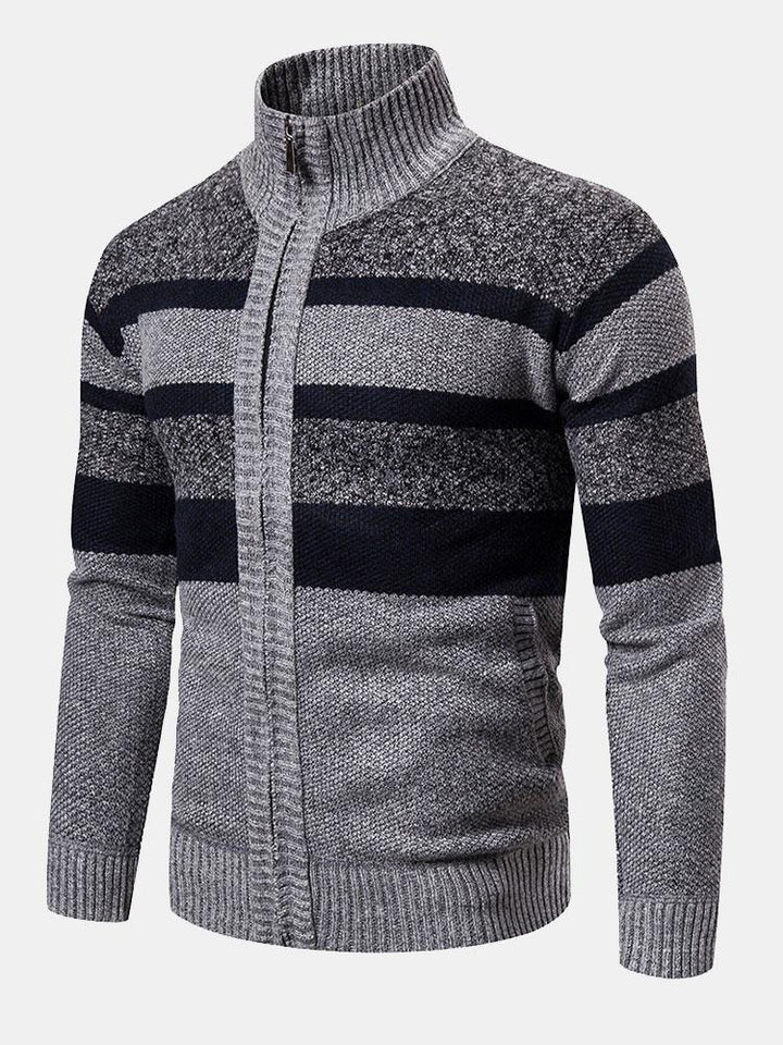 Florencio | Jersey con bloques de color, cuello alto y cremallera
