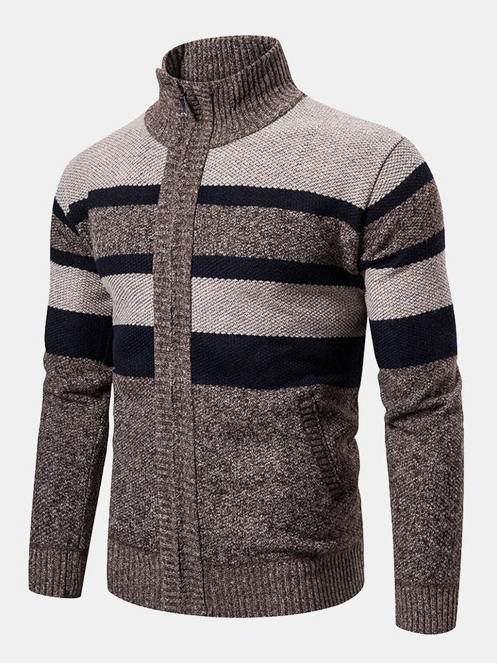 Florencio | Jersey con bloques de color, cuello alto y cremallera
