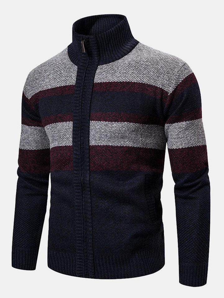 Florencio | Jersey con bloques de color, cuello alto y cremallera