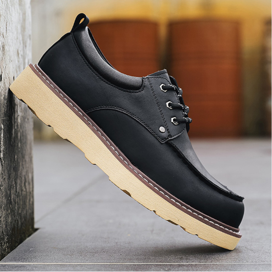 Francisco | Zapatos retro negros de cordones
