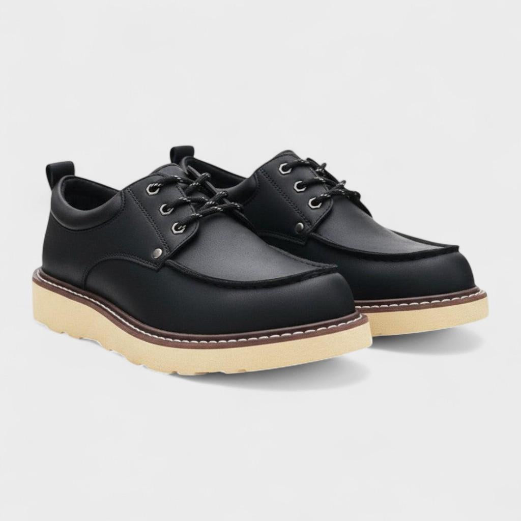 Francisco | Zapatos retro negros de cordones