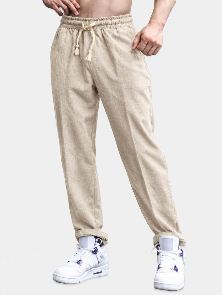 Gabino | Pantalón cropped de lino y algodón