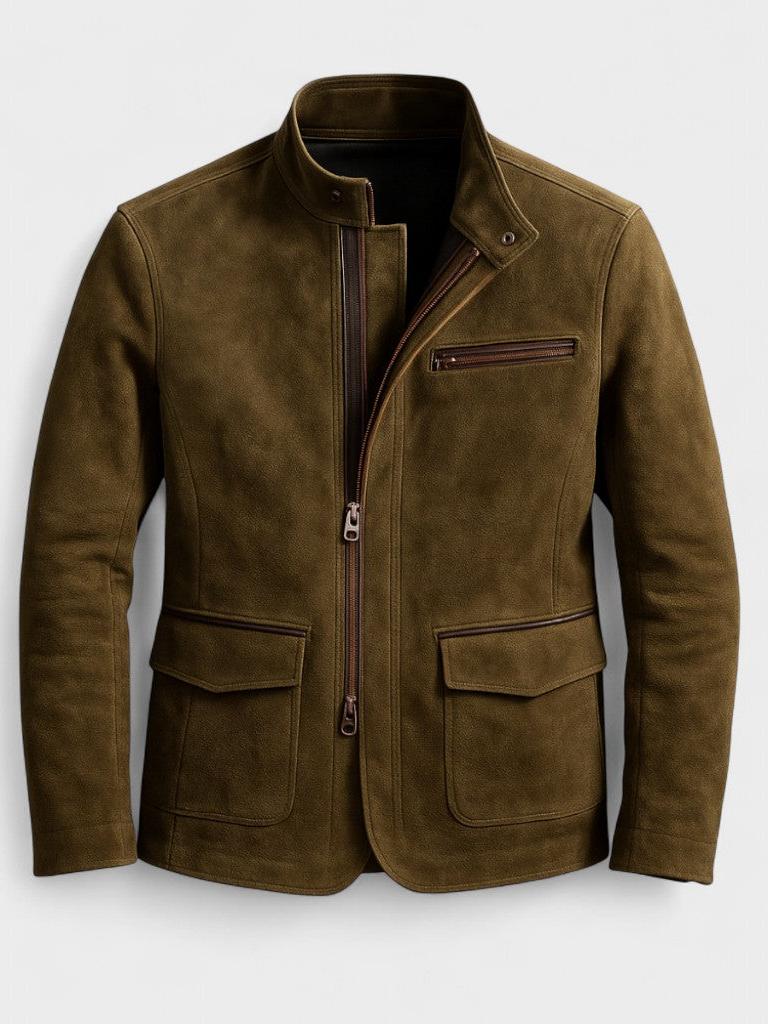 Gerardo | Chaqueta efecto ante de línea sobria