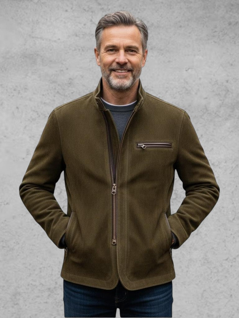 Gerardo | Chaqueta efecto ante de línea sobria