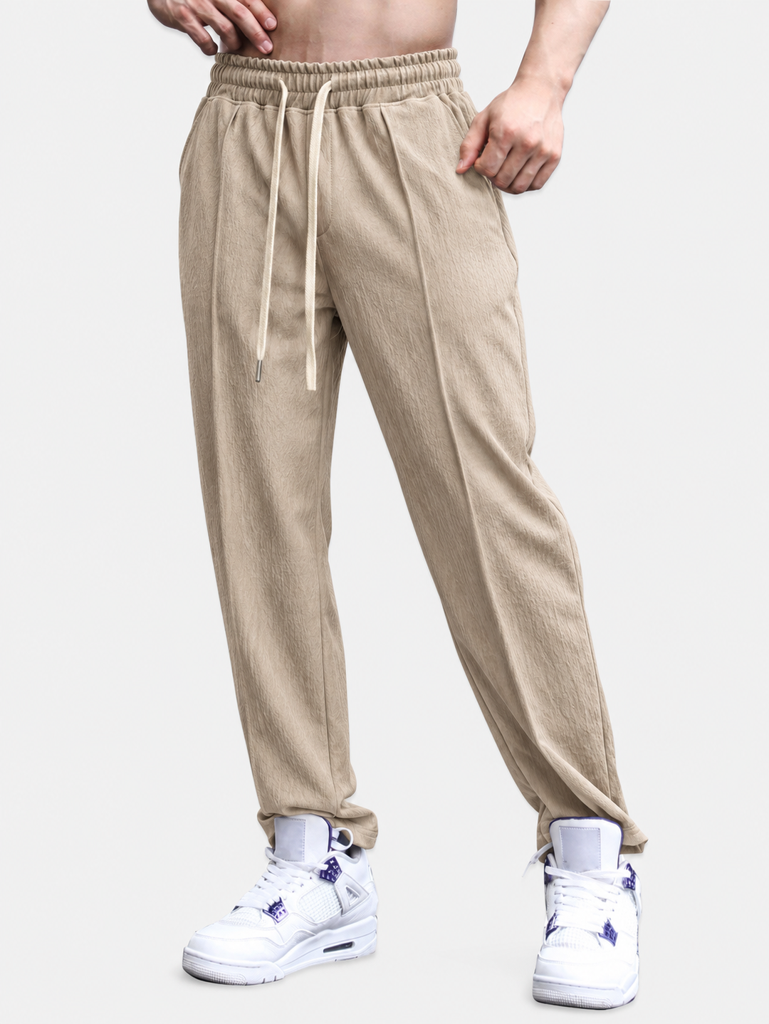 Gervasio | Pantalón de tejido arrugado con pernera recta