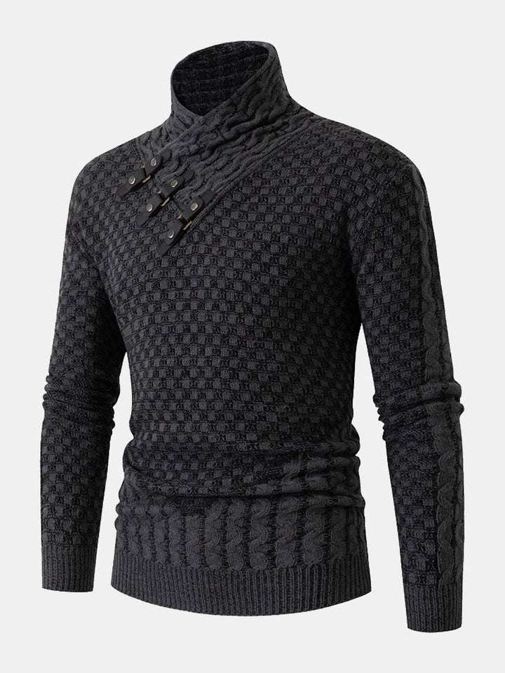 Gil | Jersey jacquard de cuello vuelto con hebillas de cuero