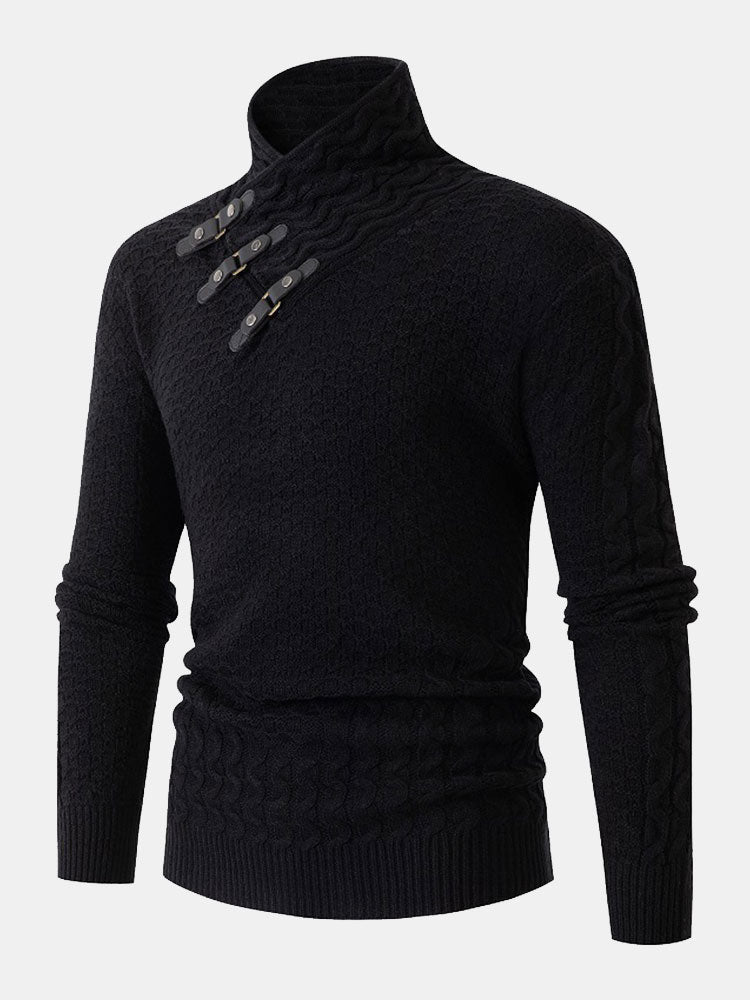 Gil | Jersey jacquard de cuello vuelto con hebillas de cuero