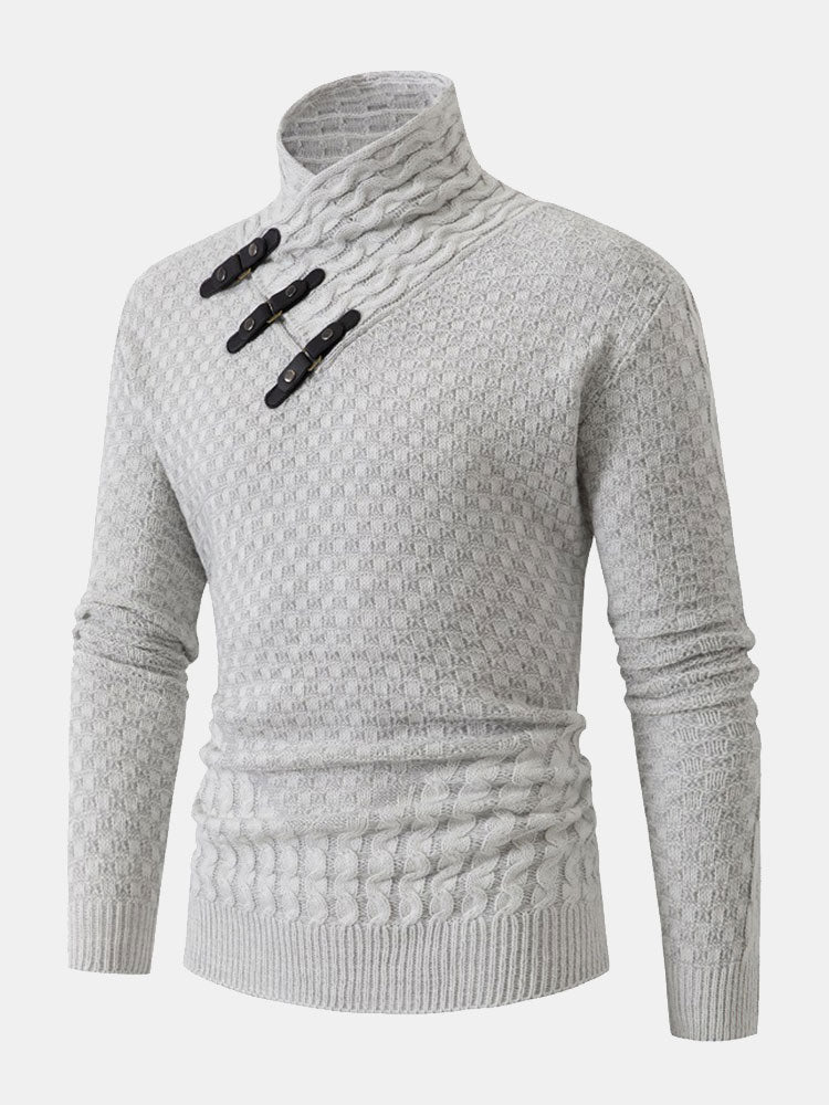 Gil | Jersey jacquard de cuello vuelto con hebillas de cuero