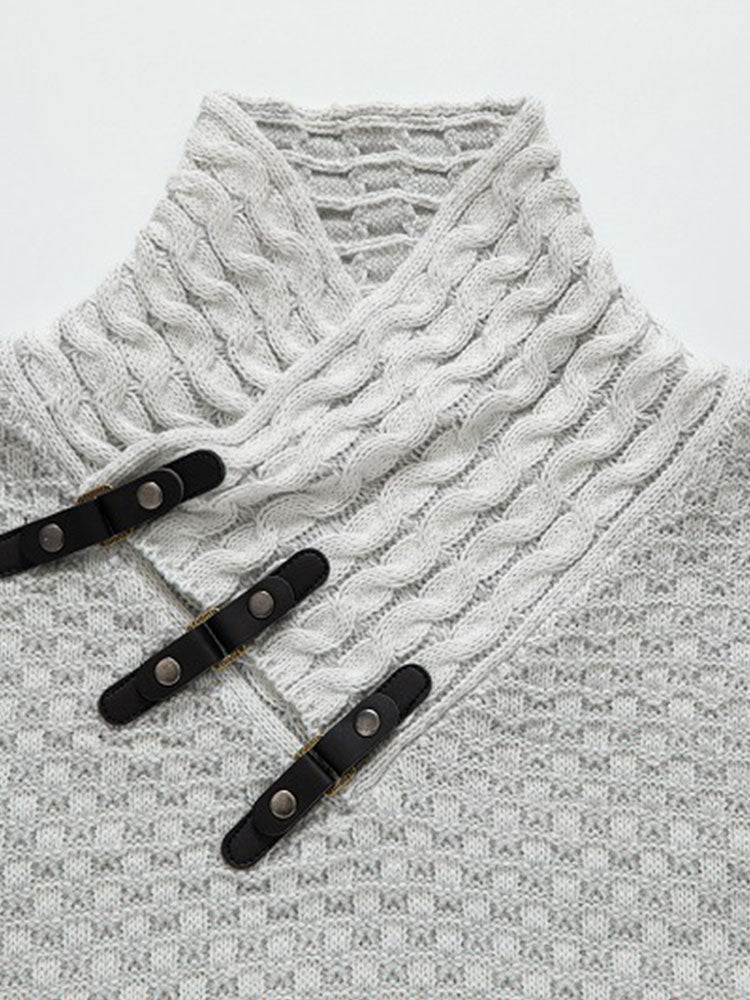 Gil | Jersey jacquard de cuello vuelto con hebillas de cuero