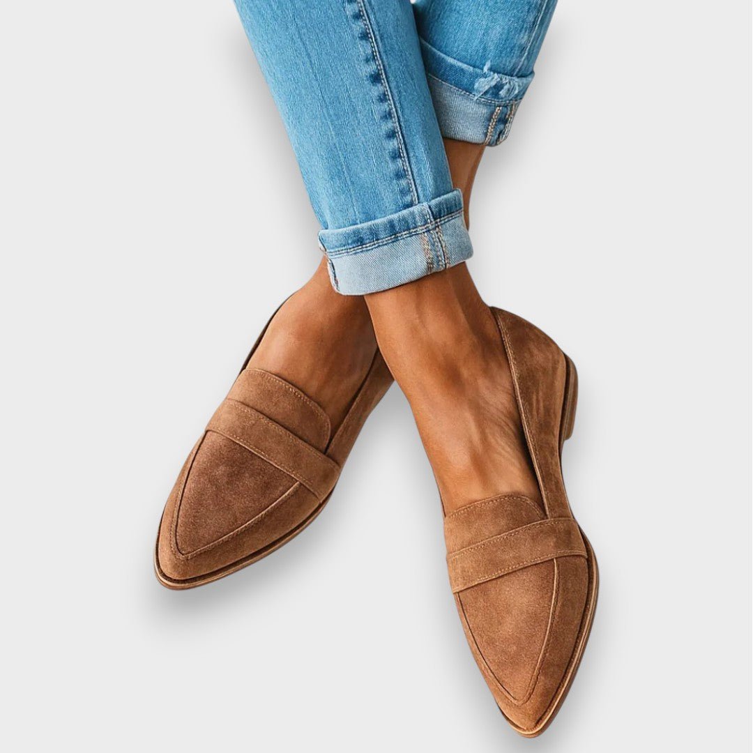 Gloria | Mocasines grises efecto ante