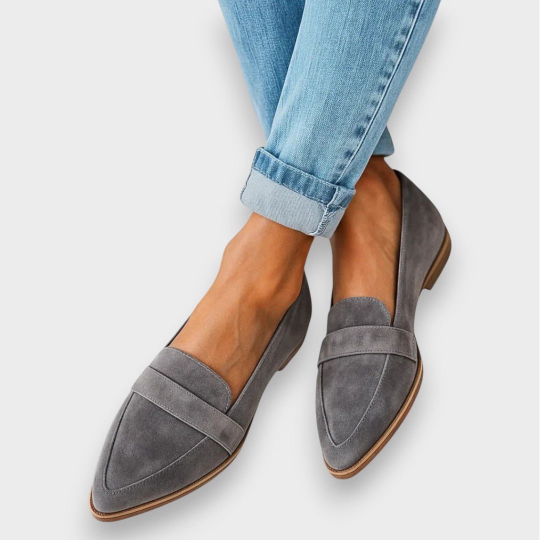 Gloria | Mocasines grises efecto ante