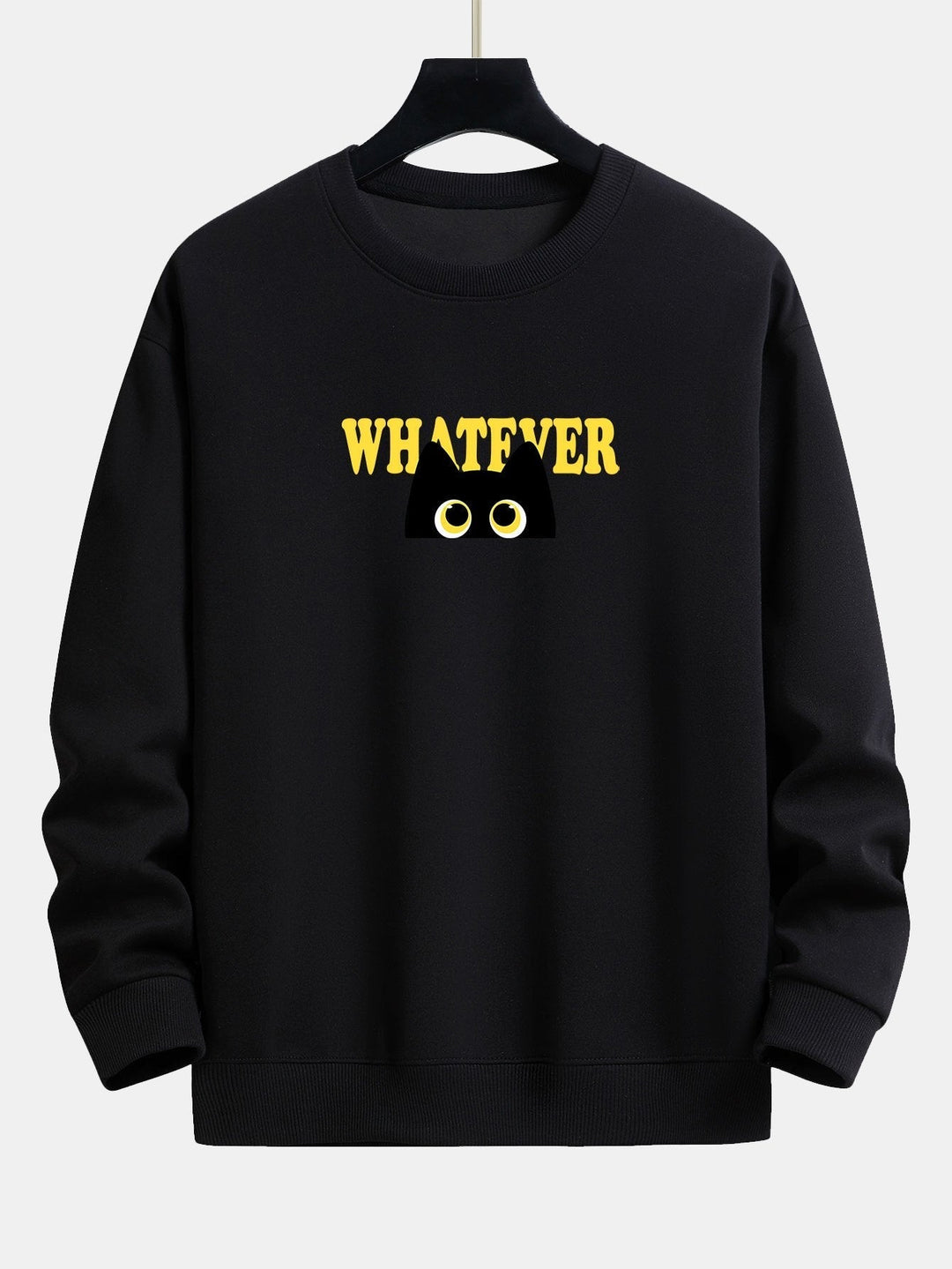 Gregorio | Sudadera con estampado de gato negro y texto