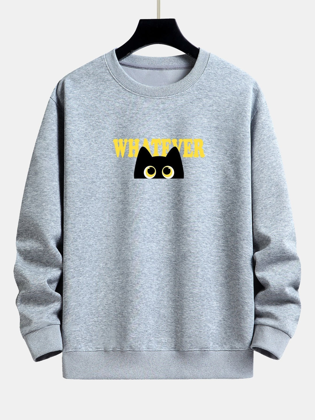 Gregorio | Sudadera con estampado de gato negro y texto