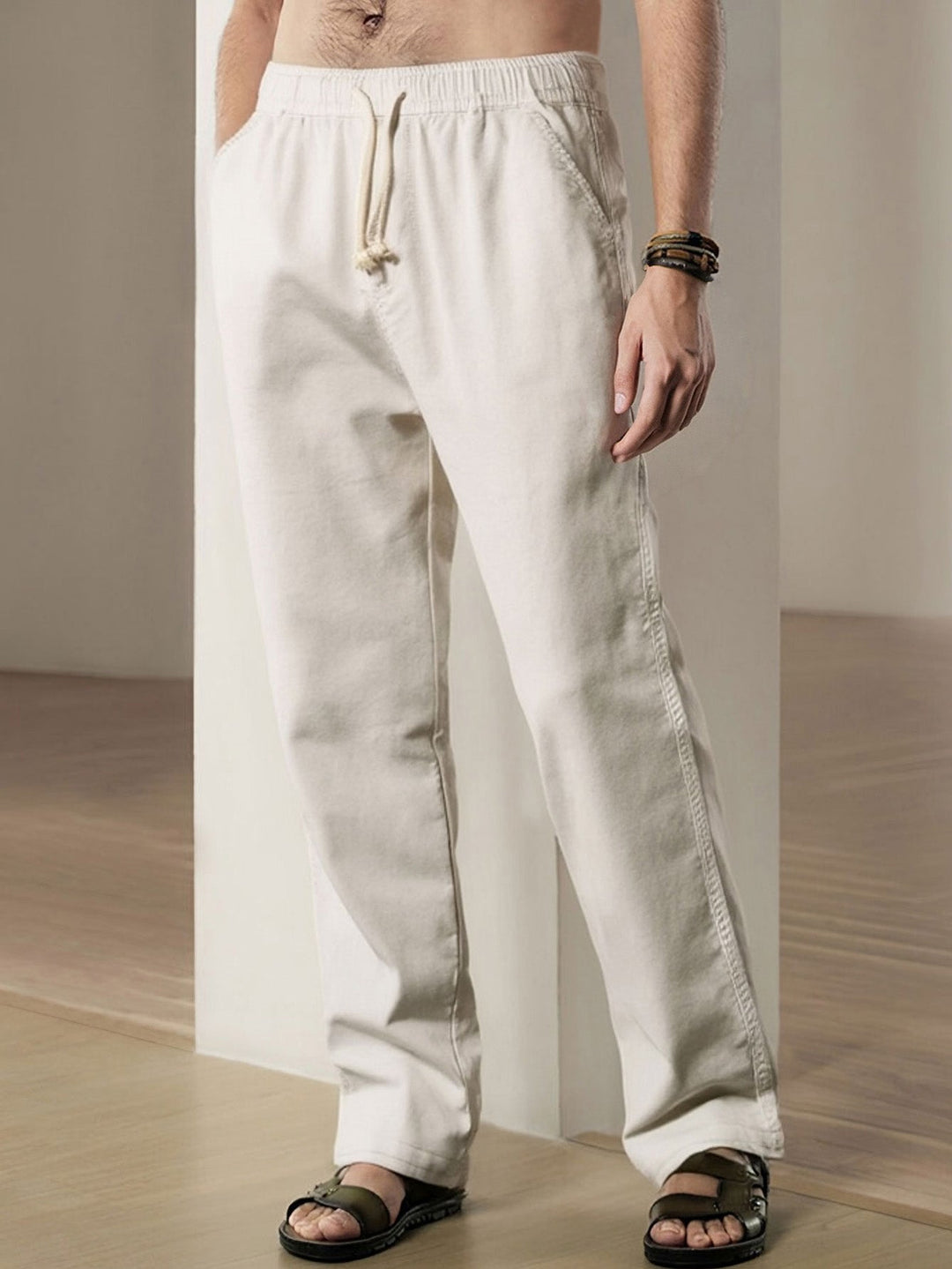 Heraclio | Pantalón de lino con pernera recta