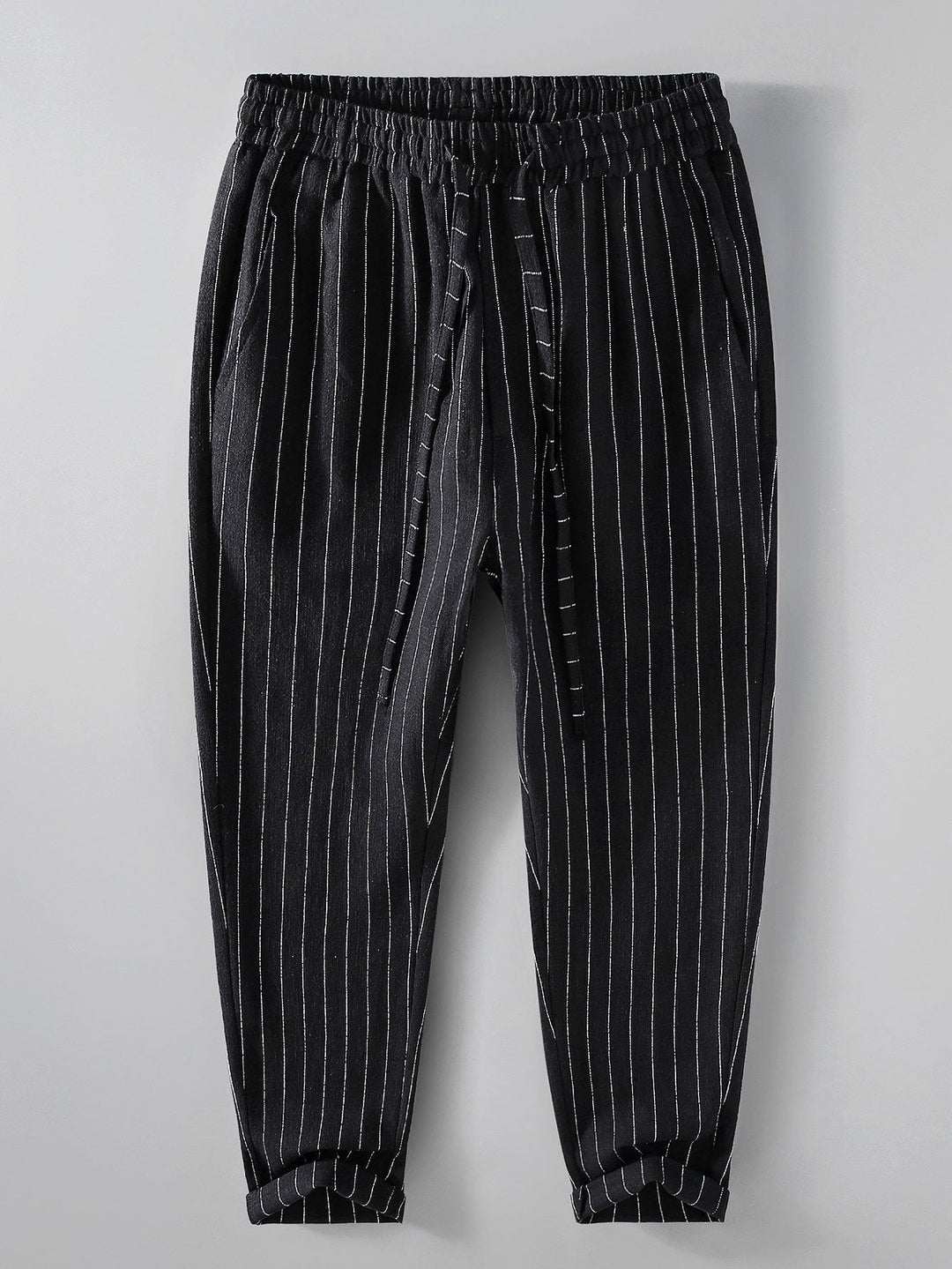 Hermenegildo | Pantalón cropped de lino a rayas