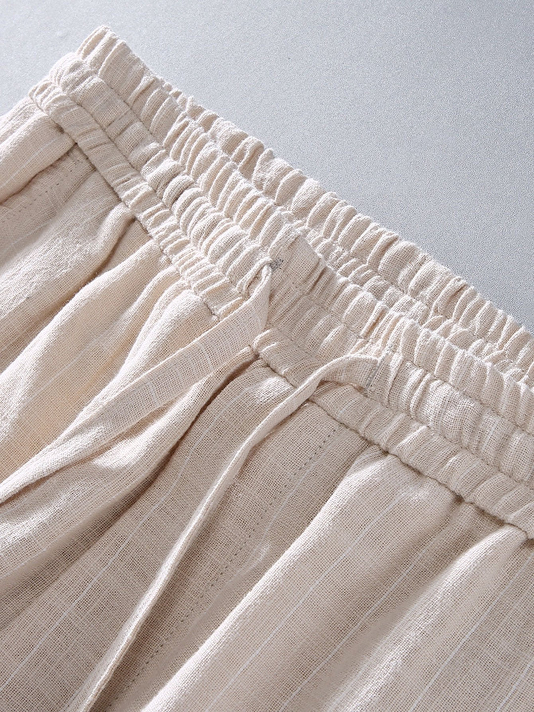 Hermenegildo | Pantalón cropped de lino a rayas