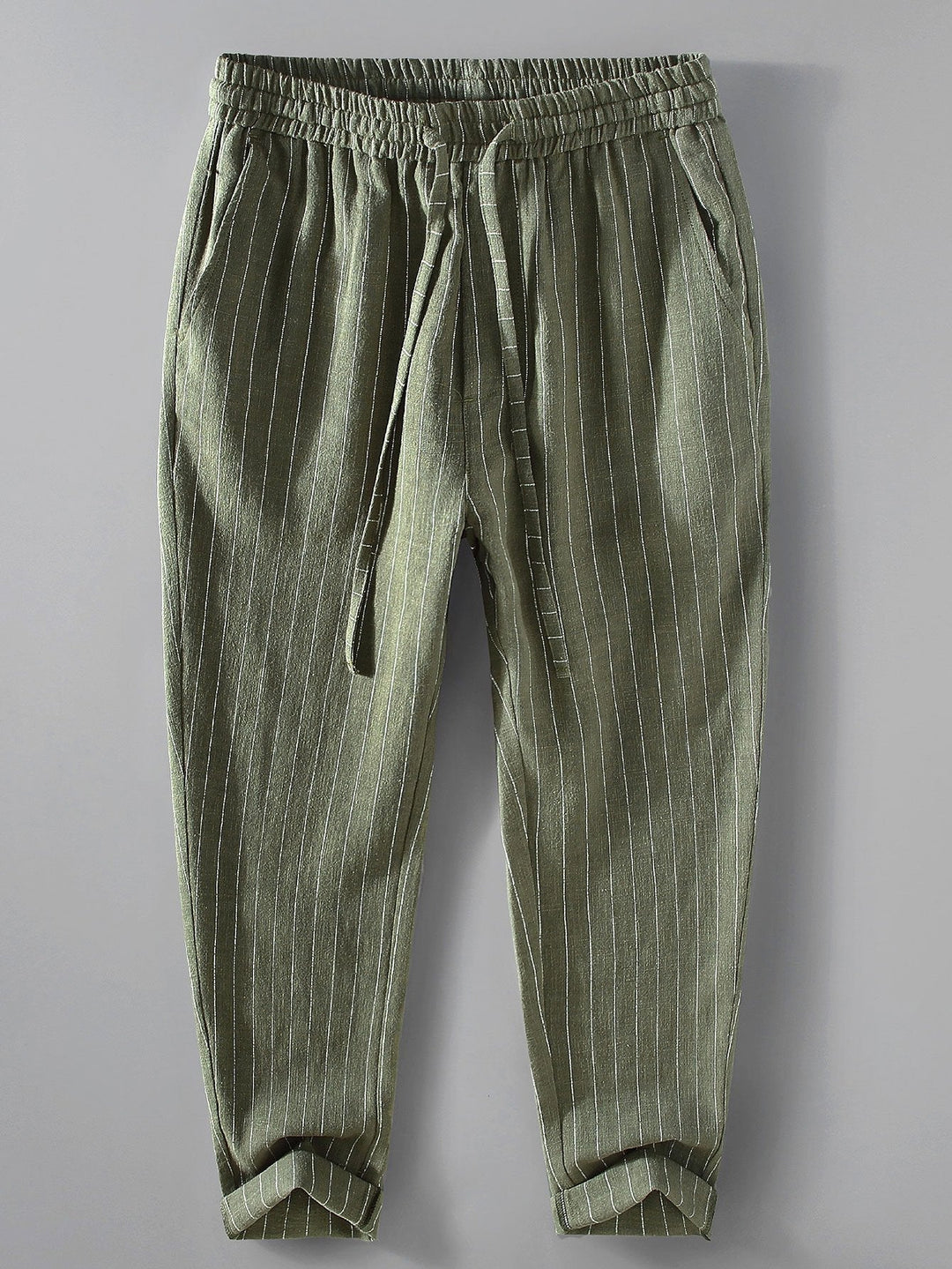 Hermenegildo | Pantalón cropped de lino a rayas