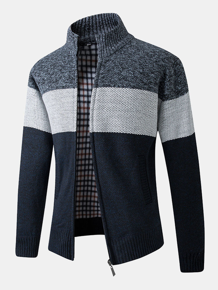 Herminio | Jersey de patchwork con bloques de color y cremallera