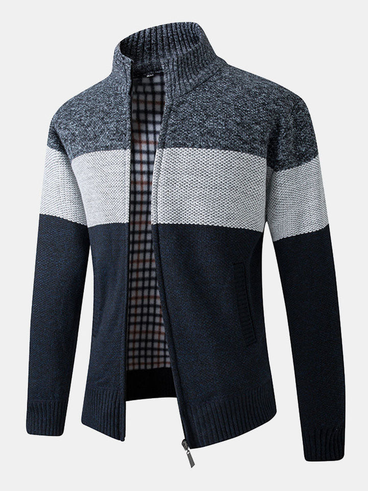 Herminio | Jersey de patchwork con bloques de color y cremallera